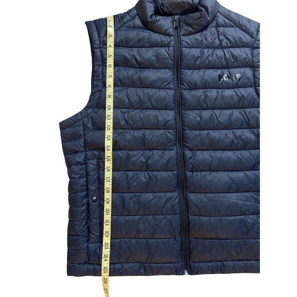 HUGO BOSS Men’s Puffer Vest Size 54 EU / 44R US Navy Blue Lightweight Quilted - Picture 5 of 11